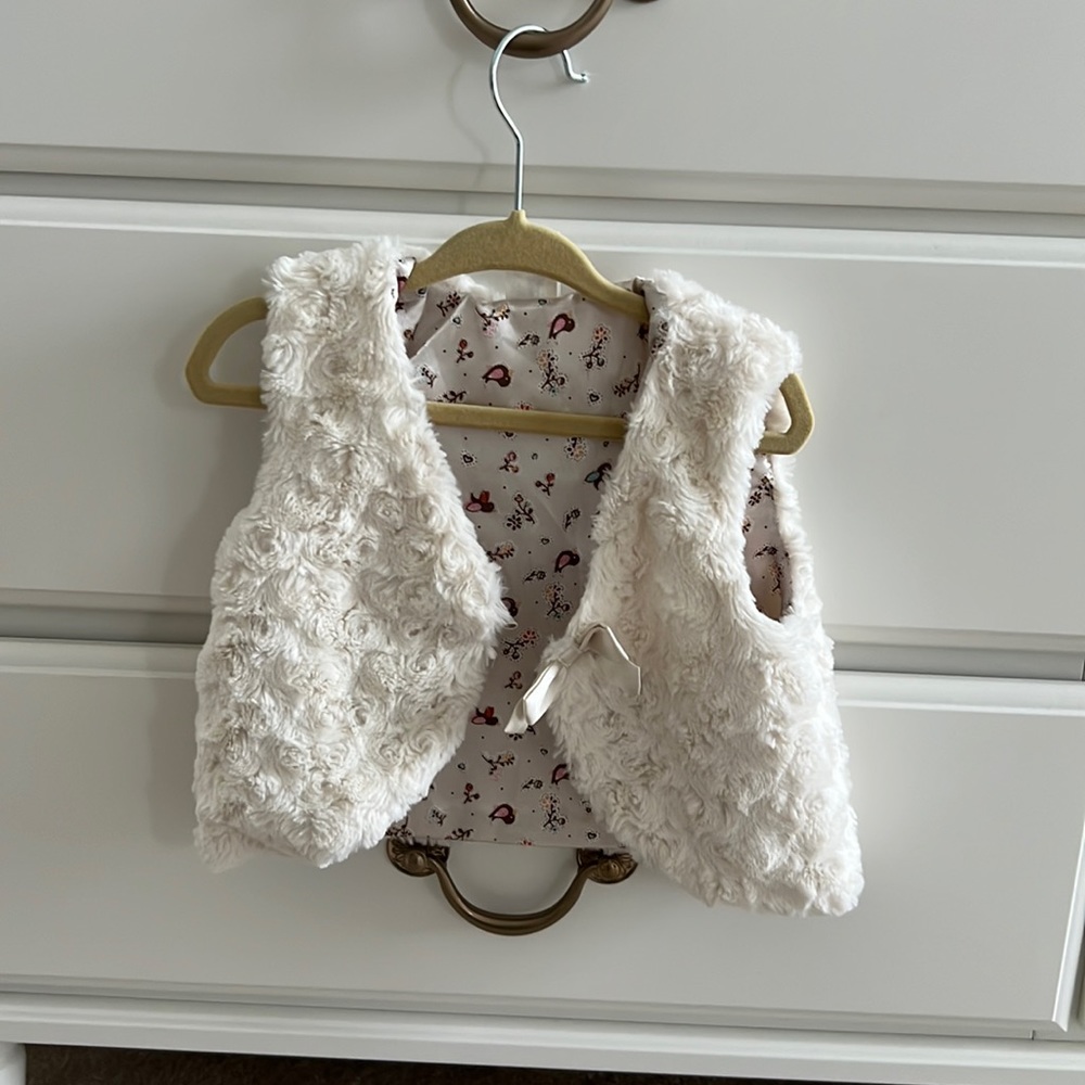 H&M cream fur vest